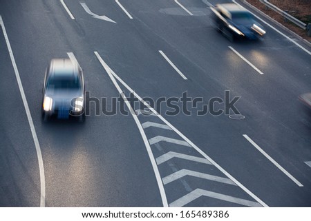 motion blurred Car on a highway