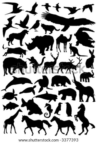 silhouettes of animals. animal vector silhouettes