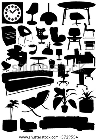 Business-Office Interior Design Objects Stock Vector 5729554 