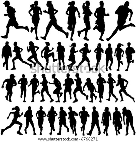 runner clip art. stock vector : runner people