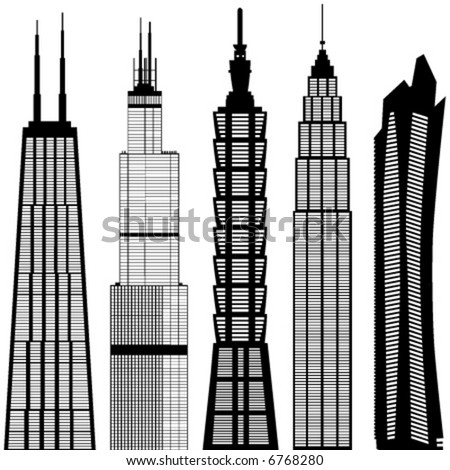 stock vector skyscraper buildings vector 3