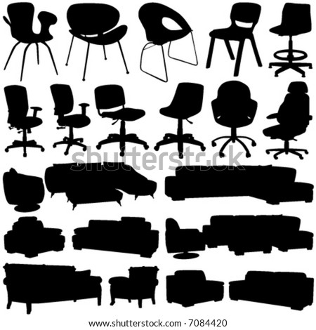Office Interior Design on Modern Office Chair And Armchair Vector  Interior Design Objects