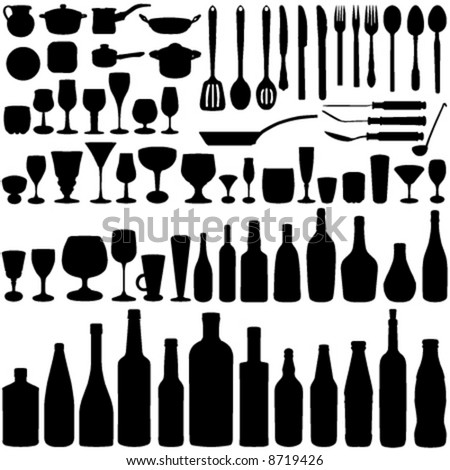 Kitchen Design Symbols on Kitchen Set Vector   8719426   Shutterstock