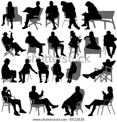 Sitting People Vector - 8922838 : Shutterstock