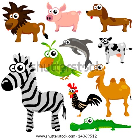 stock vector : cartoon animals