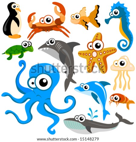 Cartoon Pictures Of Octopuses. stock vector : cartoon animals