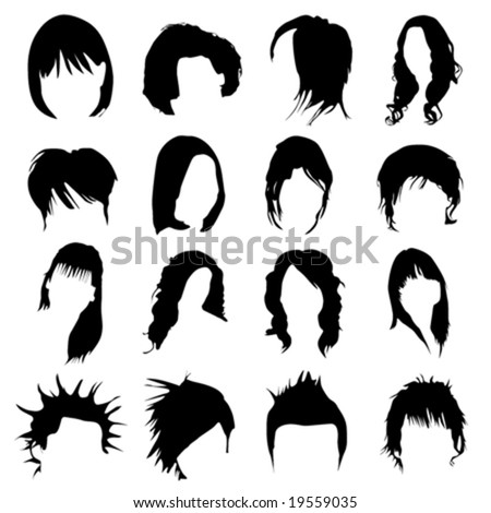 hair design vector (women and men)