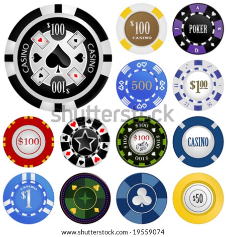 gambling chips vector set gambling chips vector set