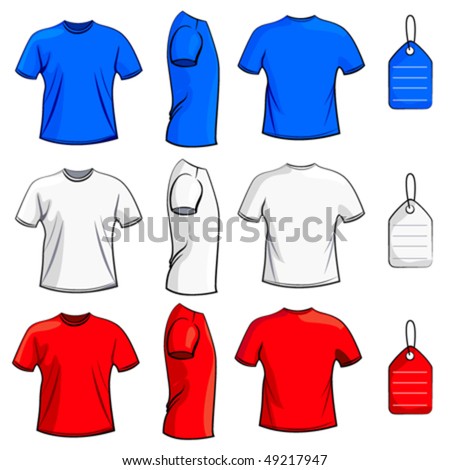 blank white t shirt front and back. stock vector : lank t shirt