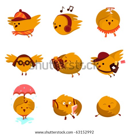Cartoon Birds on Cartoon Birds Stock Vector 63152992   Shutterstock