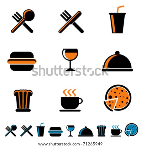 food drink icon set