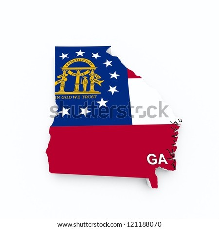 Georgia State Flag On 3d Map Stock Photo 121188070 : Shutterstock