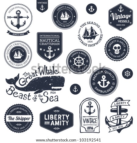 Free Photo Stock on Retro Nautical Badges And Labels Stock Photo 103192541   Shutterstock