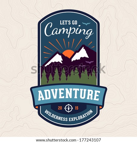 Camping Wilderness Adventure Badge Graphic Design Logo Emblem