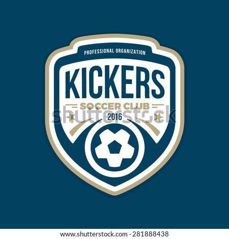 Soccer football badge crest logo graphic with text