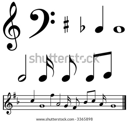 images of music notes symbols. stock photo : Music notes and