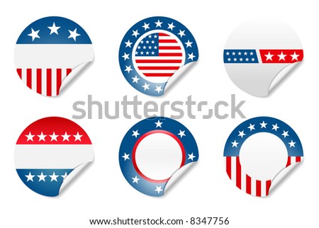 Set of 6 political American election campaign stickers