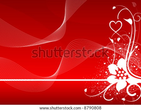 red love heart background. stock vector : Red heart