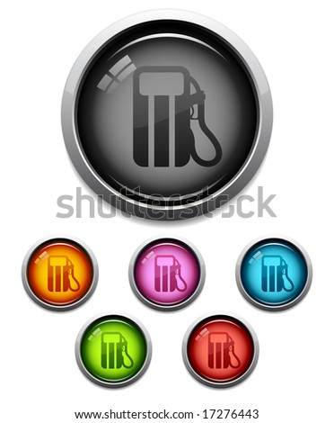 gas pump icon. stock photo : Glossy fuel pump