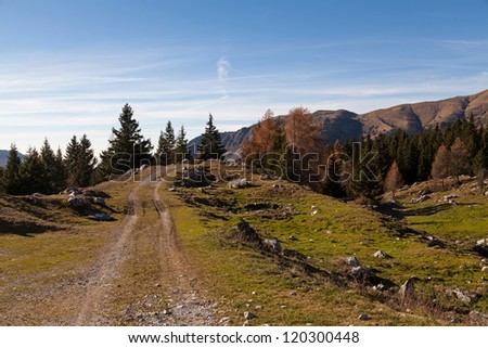 relaxing mountain landscape and blue sky