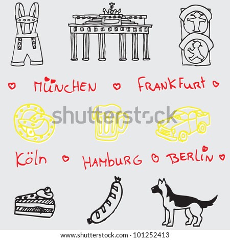 German symbol icon seamless pattern stock vector : German symbol icon seamless pattern