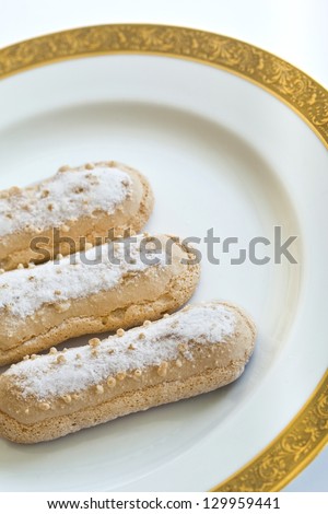 Biscuits in a porcelain plate