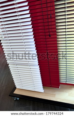 Venetian blinds in a warehouse