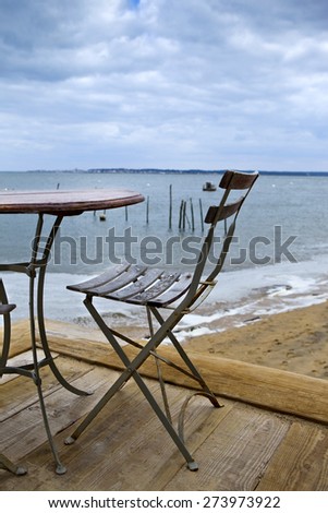 Terrace facing the sea in South-West of France