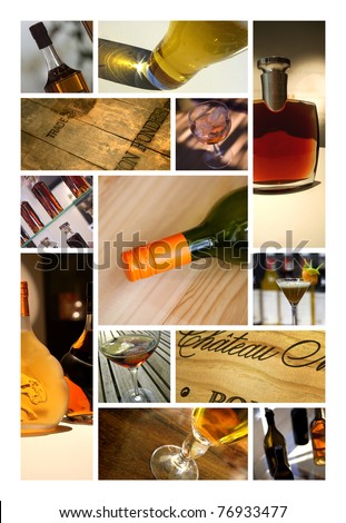 Wine and spirits collage