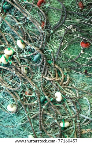 Fishing nets and floats caps