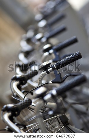 Bicycle parking in town