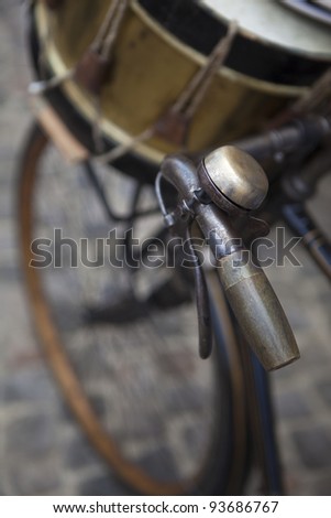 Old bike and drum in a flea market
