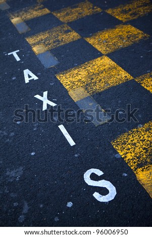 Taxi parking in the city