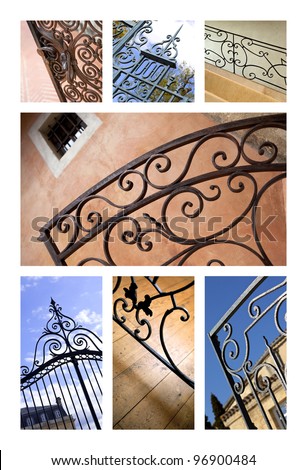 Collage of wrought iron