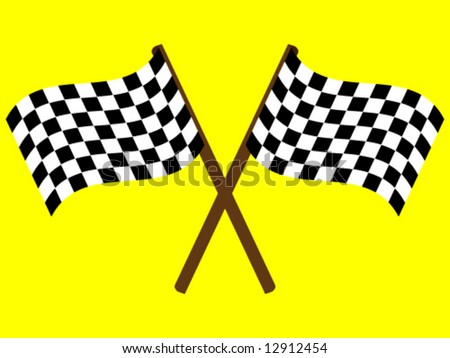 checkered flag background. stock vector : Checkered flag on yellow ackground