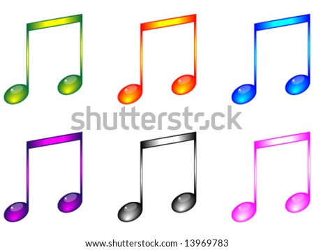 Shiny Musical Notes Vector Illustration - 13969783 : Shutterstock
