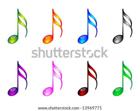 Shiny Musical Notes Vector Illustration - 13969771 : Shutterstock