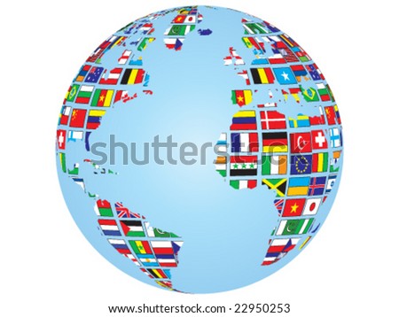 World+flags+globe