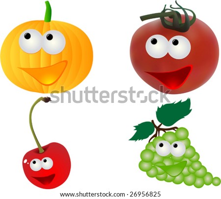 funny fruit. stock vector : Funny fruits