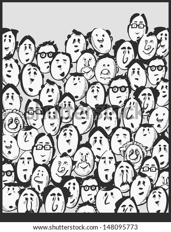 Men Crowd -Cartoon Characters Stock Vector Illustration 148095773