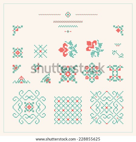 Embroidered design elements Embroidered design elements