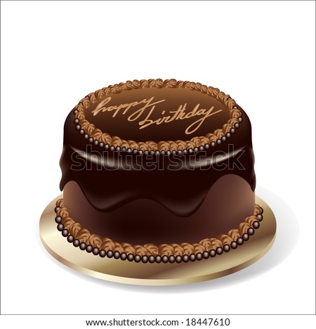 Chocolate Birthday Cakes on Birthday Party Chocolate Cake   Vector   18447610   Shutterstock