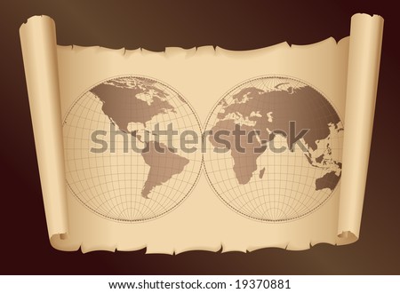 world map vector art. stock vector : old world map -