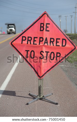 Road construction sign \