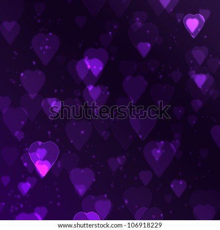purple heart bokeh background made from digital graphic.
