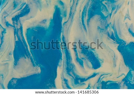 Blue and white clay palsticine background like marble texture