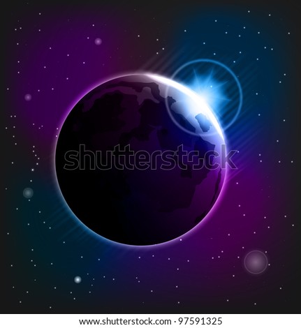 Abstract vector space planet background