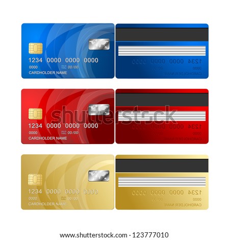 Vector Credit Card two sides Vector Credit Card two sides