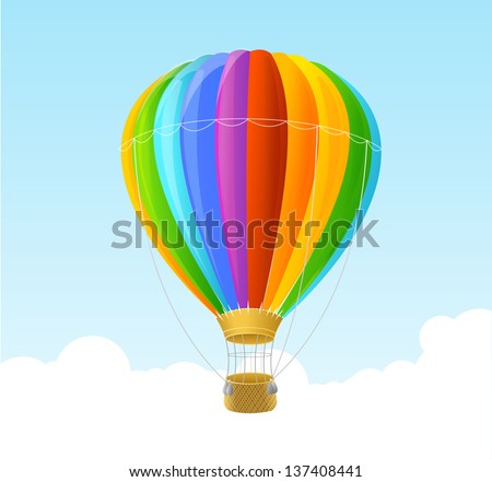 Vector rainbow air ballon background