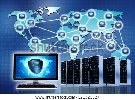 Internet conceptual image. Secured internet network connection